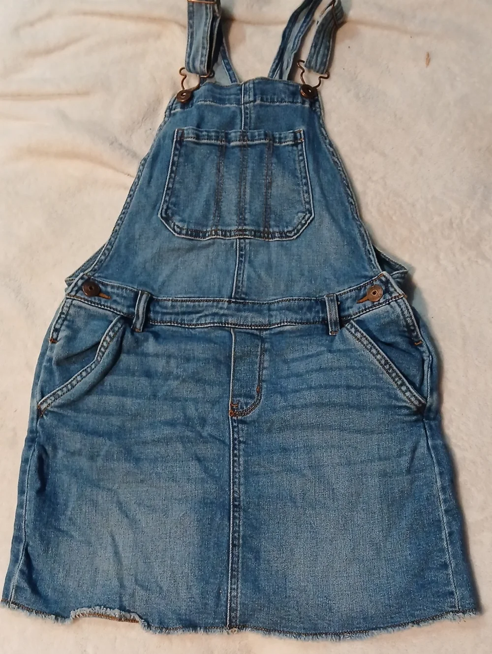 OshKosh B'gosh Girls' Blue Denim Overall Skirt, Size 12 AVERAGE [Like New]
